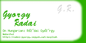 gyorgy radai business card